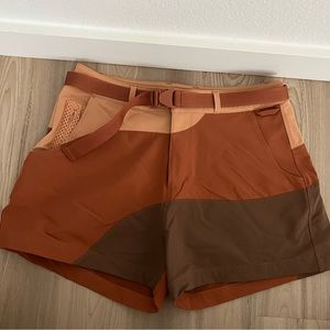 Outdoor Voices Women's Colorblock Shorts - Orange and Brown